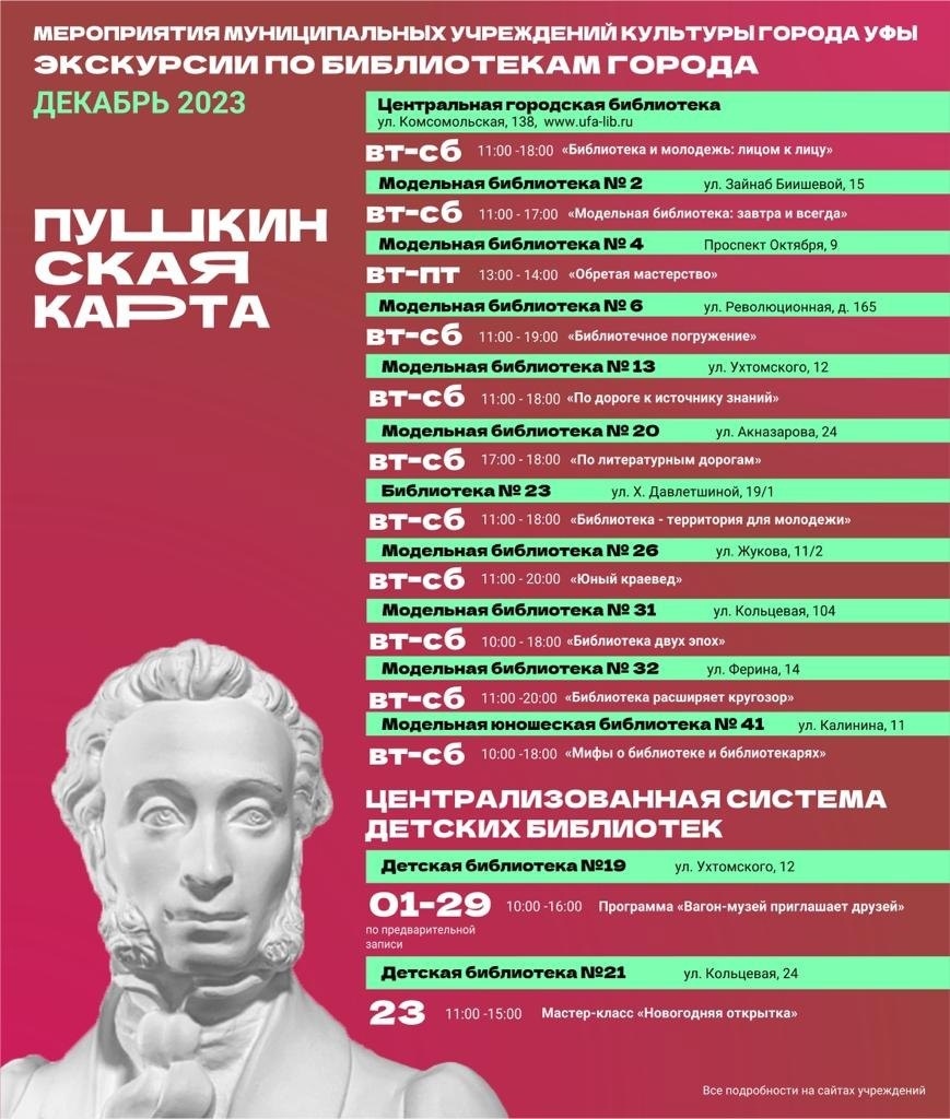 Афиша мероприятий в декабре, доступных по Пушкинской карте